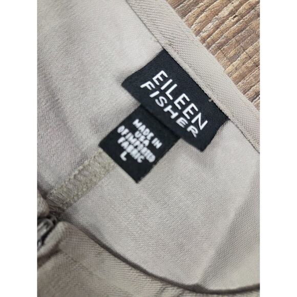 Eileen Fisher Large Made in USA Thin Zip Front Cardigan Gray/Beige Sweater - Picture 4 of 6